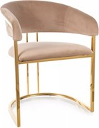 Sedia Tulipe Velvet beige – 56×46×77 cm