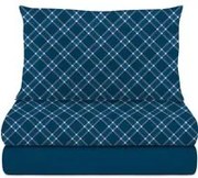 Completo letto singolo in cotone Scozzese blu