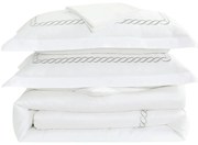 Set copripiumino e federa bianco in raso di cotone per letto singolo con lenzuolo incluso/6 pezzi 140x200 cm Whispered Serenity – Mila Home Luxury