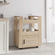 Carrello Da Cucina Rovere Sonoma 60x45x80 Cm Legno Multistrato /