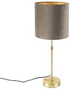 Lampada da tavolo intelligente dorata con paralume in velluto tortora 25 cm incl. Wifi A60 - Parte