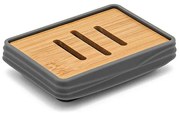 Porta sapone da appoggio grigio in abs e bambù Wave