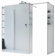 Box doccia walk-in Wens, vetro 6 mm, H 200 cm, profilo cromo