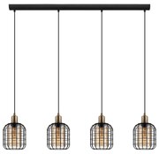 Lampadario Moderno Chisle 4 Luci Acciaio Nero