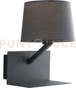Applique a parete ciak grigia con usb 2a con mensola 1 luce attacco...