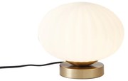 Lampada da tavolo di design in ottone con vetro opale - Mochi