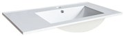 Lavabo integrale a incasso rettangolare vasca a destra L 101 x H 18 x P 46 cm in ceramica bianco