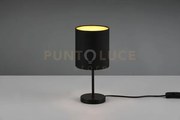 Jerry lampada da tavolo metallo nero e paralume nero e oro h. 28,5c...