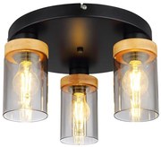 Globo 15557-3D - Lampadario a plafone FINCA 3xE27/40W/230V metallo/legno