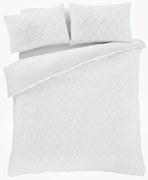 Biancheria da letto matrimoniale micro felpata bianca 200x200 cm Cosy Diamond - Catherine Lansfield