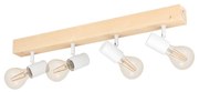 Plafoniera Industrial Townshend 3 4 Luci Legno Marrone E Bianco