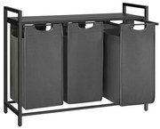 Cesto portabiancheria REX nero/grigio