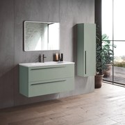 Mobile da bagno sotto lavabo musgo laccato opaco L 100 x H 55 x P 45 cm 2 cassetti, lavabo non incluso