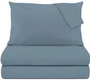 Completo letto matrimoniale cotone blu New Cotton