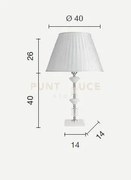 Lume grande gala 1 luci attacco e14 cristallo e cromo h.40+26cm