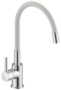 Miscelatore cucina lavello e lavanderia bianco canna alta orientabile snodata Snake