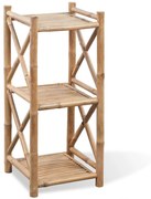 Scaffale A 3 Piani Quadrati İn Legno Di Bambù /