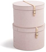 Scatole in set con coperchio rosa chiaro in cartone 2 pz ø 37,5x25 cm Rut Restore Paper Laminate – Bigso