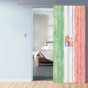 Porta scorrevole Italia in alluminio multicolore, L 92.5 x H 211.5 cm, con binario Alu/legno Reversibile
