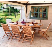 Set tavolo e sedie Alicudi marrone per 8 persone