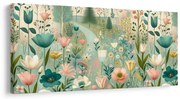 Quadro su tela – Fiori primaverili sul sentiero del bosco