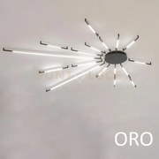 Sole17 lt, lampada da soffitto/parete, forma sole, oro, led 78w lum...