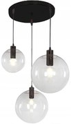 Lampada da soffitto pensile di vetro Lassi Black 20+25+30 cm