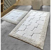 SET 2x Tappeto bagno STONE 60x100 cm bianco