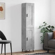 Credenza grigio cemento 34,5x34x180 cm in legno multistrato