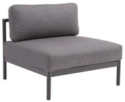 Poltrona centrale con cuscino nero NATERIAL, struttura in alluminio seduta in alluminio nero, L 82 x H 61 x P 82 cm