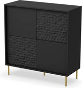 Credenza Bullet KM-2 in nero/oro - L100 cm