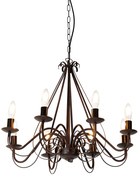 Lampadario intelligente ruggine marrone 8 luci incl. Wifi B35 - Giuseppe