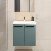 Mobile sottolavabo e lavabo Remix verde L 60 x H 57.7 x P 33 cm 1 vasca, 2 ante