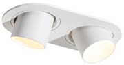 Faretto da incasso rotondo bianco GU10 35 mm orientabile 2 luci - Installa