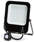 Faro proiettore Led 50W Nero da esterno IP65 Bianco freddo 6500K con sensore crepuscolare e di movimento Aigostar