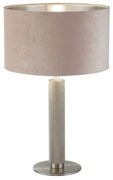 Lampada da tavolo london - paralume in velluto rosa e argento satin...