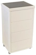 Carrello cassettiera salvaspazio PRESTIGE in faggio e cassetti BIANCO