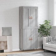 Credenza grigio sonoma 69,5x34x180 cm in legno multistrato