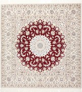 Nain Tappeto persiano 160x160 Rosso (Iran) Annodato A Mano