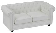 Divano 2 posti in Similpelle Bianco - CHESTERFIELD