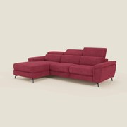 Estro Divano estraibile con chaise-longue e poggiatesta reclinabili in tessuto impermeabile T14 rosso