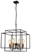 Sospensione Industrial-Nordico Crate Acciaio Nero Bronzo 1 Luce E27