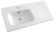 Lavabo a incasso rettangolare vasca a sinistra L 91 x H 18 x P 46 cm in ceramica bianco lucido