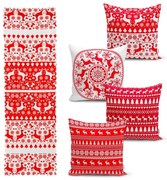 Set di 4 federe natalizie e runner da tavola Natale - Minimalist Cushion Covers