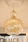 Sospensione 1 luce grande in vetro artigianale ambra