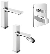 Set di rubinetti lavabo bidet e doccia con deviatore in ottone Lotus