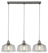 X odeon 3lt bar pendant - metallo grigio e vetro