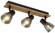 Globo 54307-3W - Luce Spot CLAUDE 3xE14/40W/230V nero/legno
