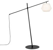 Lampada da terra da esterno di design nera con paralume bianco IP44 - Robbert