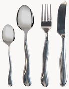 Set di 16 posate satinate con manici martellati Waverly, 4 persone